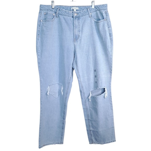 And Now This Women Light Blue Denim Jeans High Rise 16W Casual Distressed Cotton - Picture 2 of 8